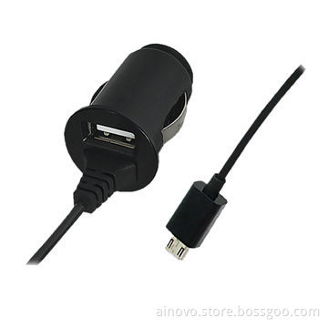 USB Car Charger with Cable, for iPhone, 5V, 2.1A Output, Small Size